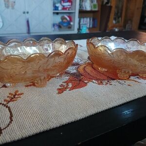 Elegant Amber Glass Bowls